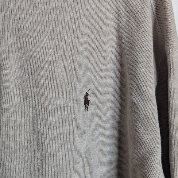 Polo Ralph Lauren Oatmeal Estate Rib Quarter Zip sz XL Tall - Picture 2 of 5